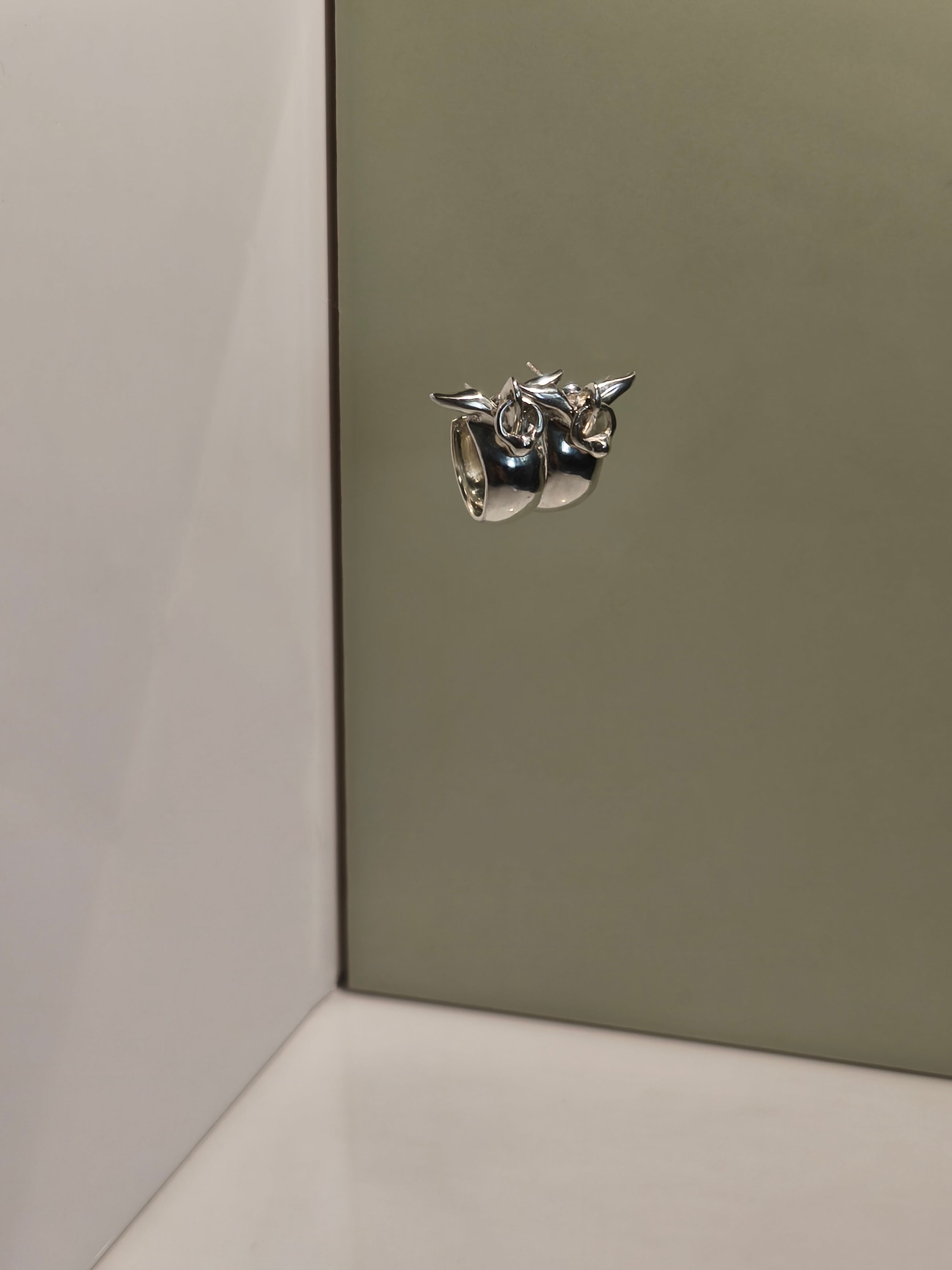 Silver Earrings "Aves", Medium