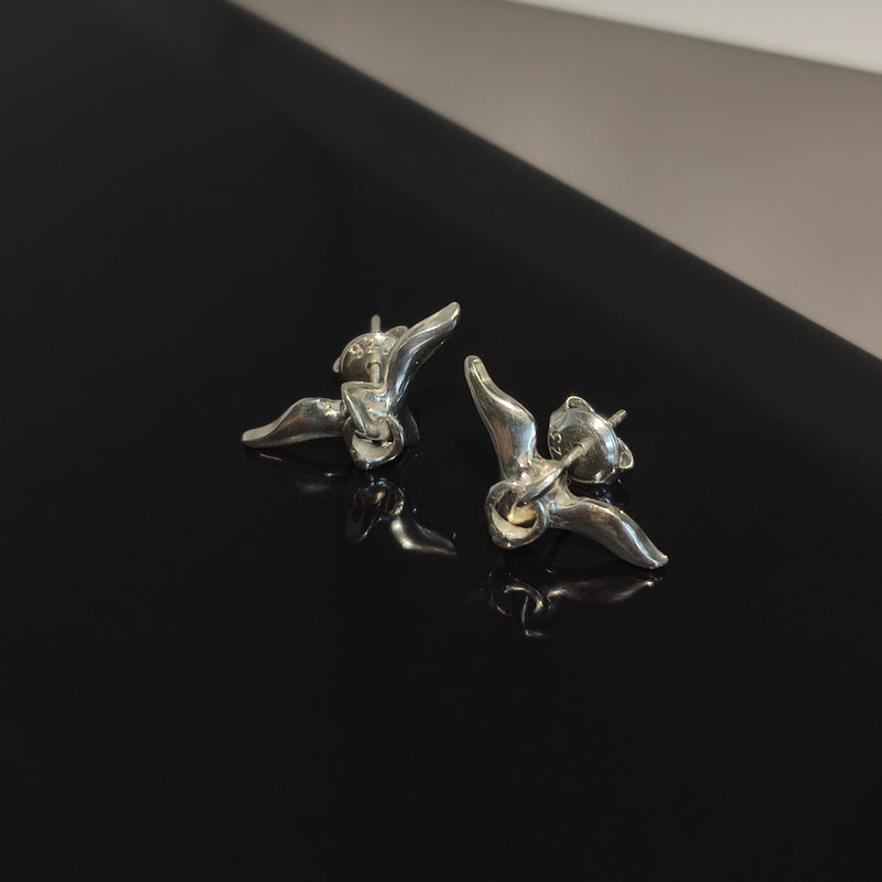 Silver Earrings "Aves", Small