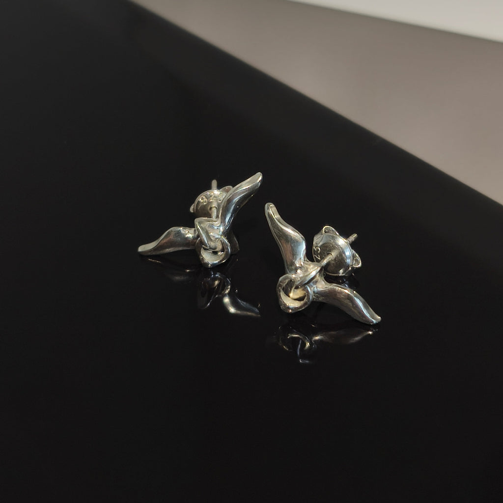 Silver Earrings "Aves", Small