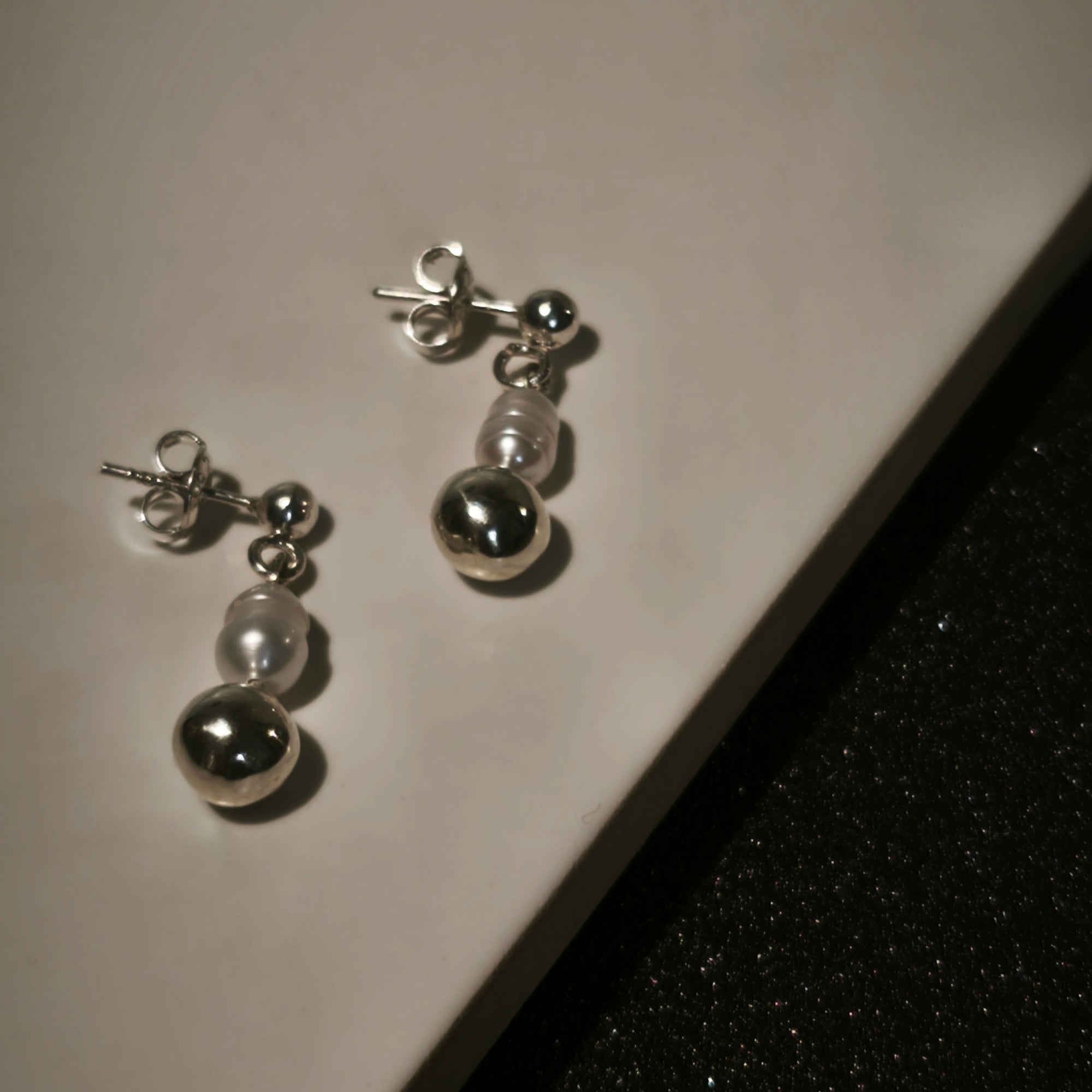 Silver Earrings with Pearls "Vitamin P"