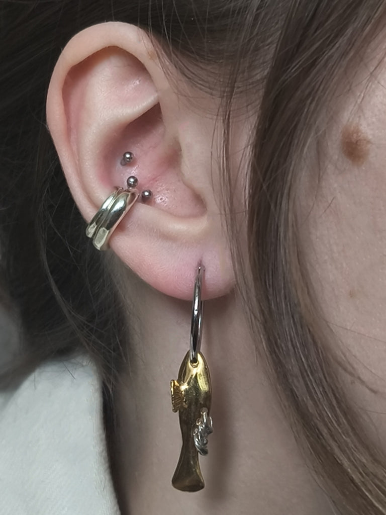Gold Plated Silver Earrings "Yin&Yang"