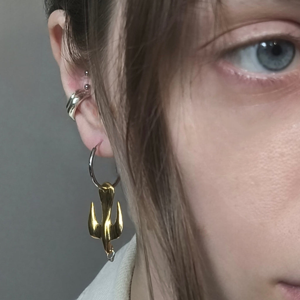 Gold Plated Silver Earrings "Yin&Yang"