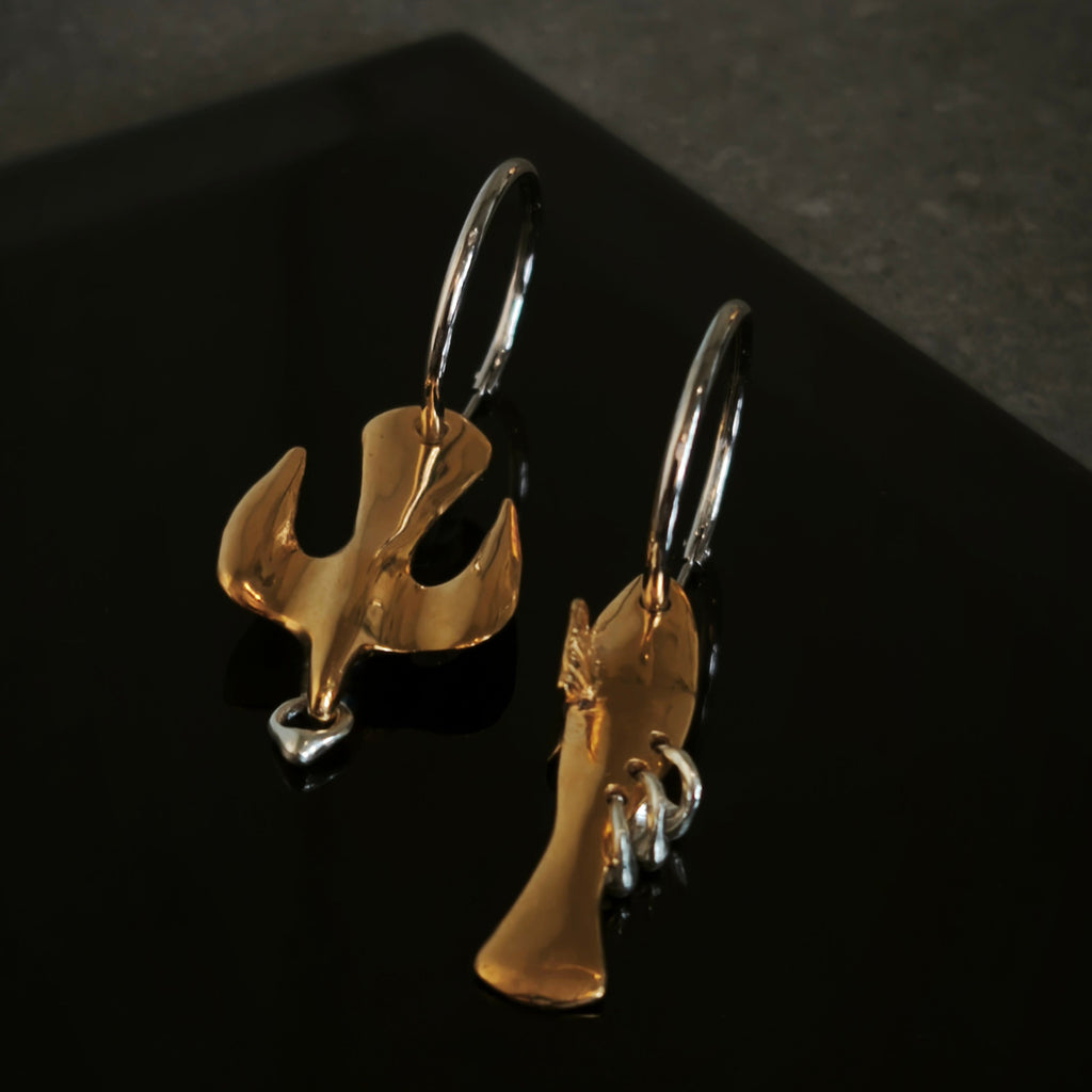 Gold Plated Silver Earrings "Yin&Yang"