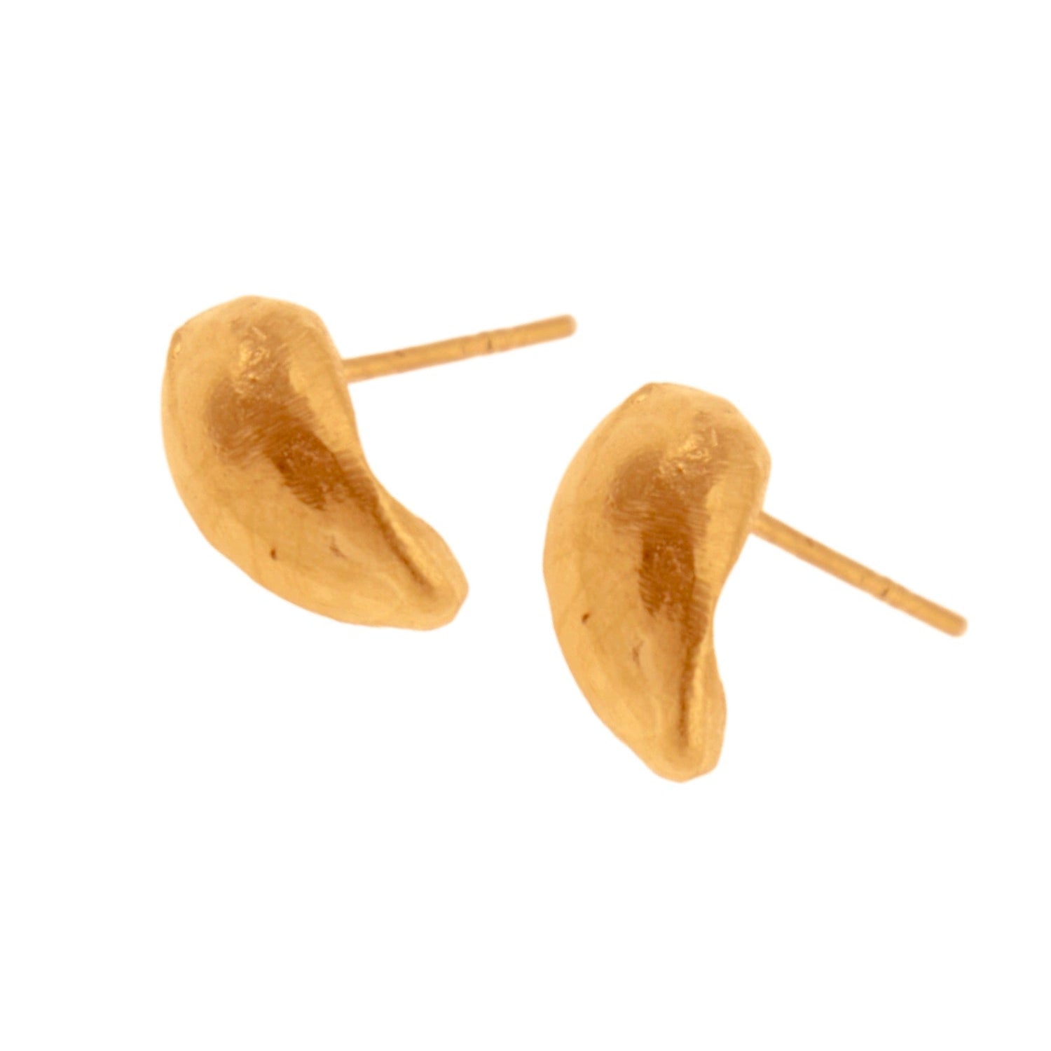 Gold Plated Silver Stud Earrings "Exploaring Sardis", (small)