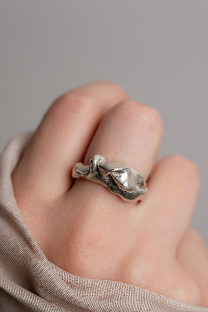Silver Ring "PPF Past-Present-Future + Tail"