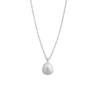 Silver Necklace with Pearl and Moisanitte "Fiona"