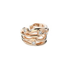 Rose Gold Ear Cuff with Diamonds "Bare Souls. Four-Threads"