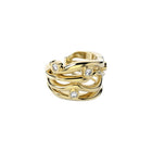Yellow Gold Ear Cuff with Diamonds "Bare Souls. Four-Threads"