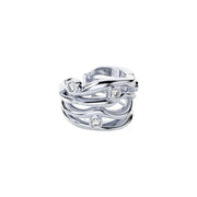 White Gold Ear Cuff with Diamonds "Bare Souls. Four-Threads"