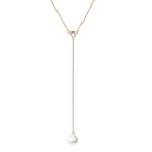 Gold Plated Silver Necklace with Pearl and Topaz "Valencia"