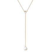 Gold Plated Silver Necklace with Pearl and Topaz "Valencia"