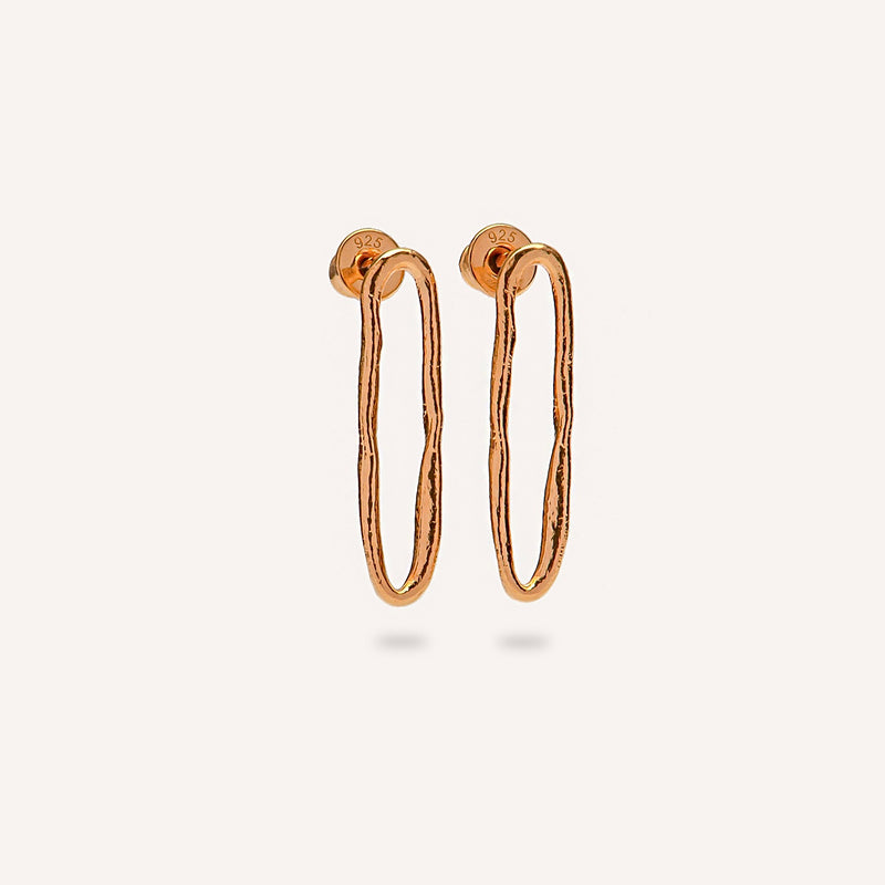 Gold Plated Silver Earrings "Mini Oval"