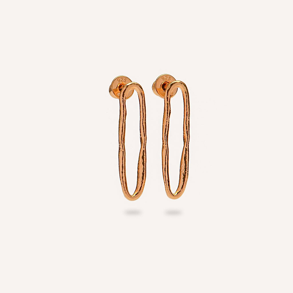 Gold Plated Silver Earrings "Mini Oval"
