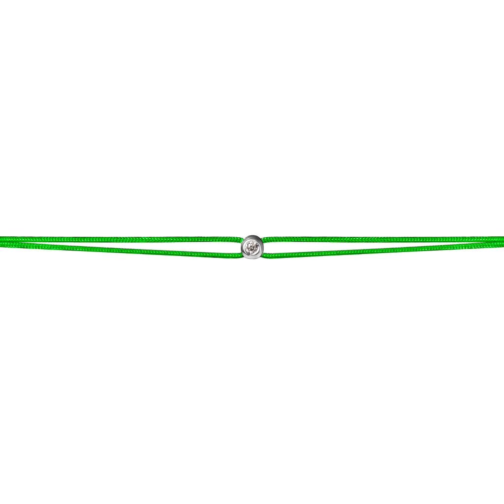Diamond & Green Thread Bracelet