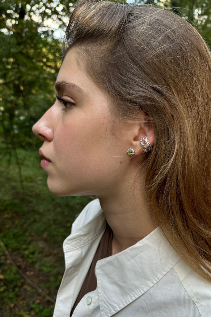 Silver Ear Cuff "Double Reef"