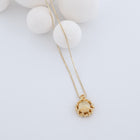 Gold Plated Silver Necklace "Coral Golden Moon"