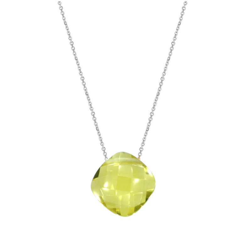 Silver Necklace with Lemon Quartz