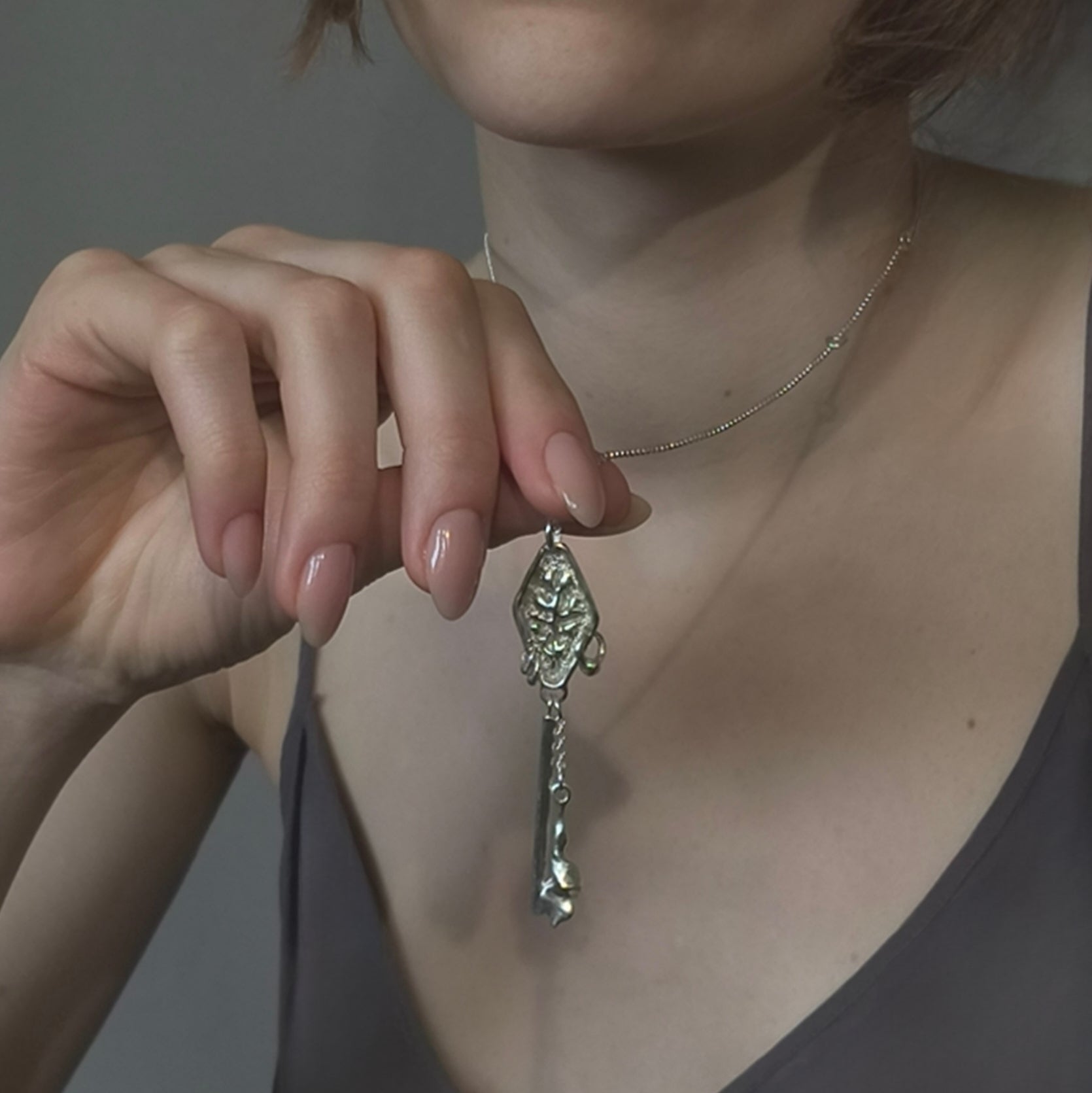 Silver Necklace "Lucky Charm. Rūta"