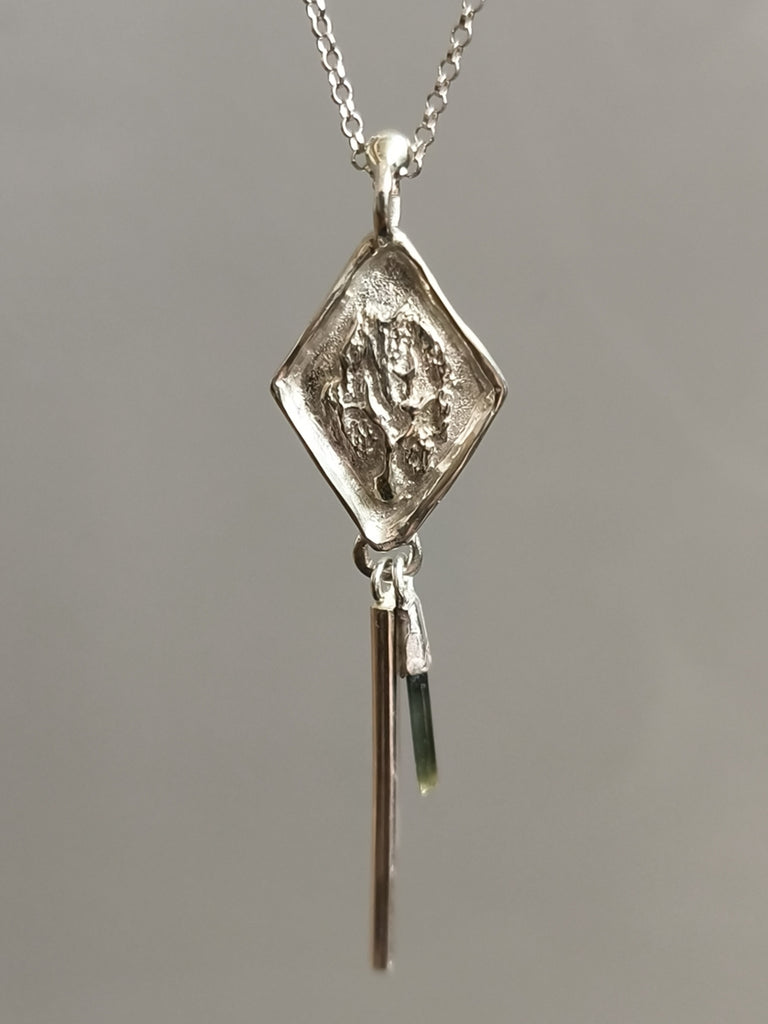 Silver & Tourmaline Necklace "Lucky Charm. Sweet Willow"