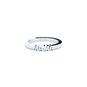 White gold ring with word 'MAMA' by Formes.