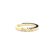 Yellow gold ring with word 'MAMA' by Formes.