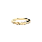 Yellow gold & diamonds band with word Mama by Formes.