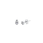 Stud earrings featuring round brilliant-cut diamonds set in 14k white gold.
