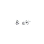 Stud earrings featuring round brilliant-cut diamonds set in 14k white gold.