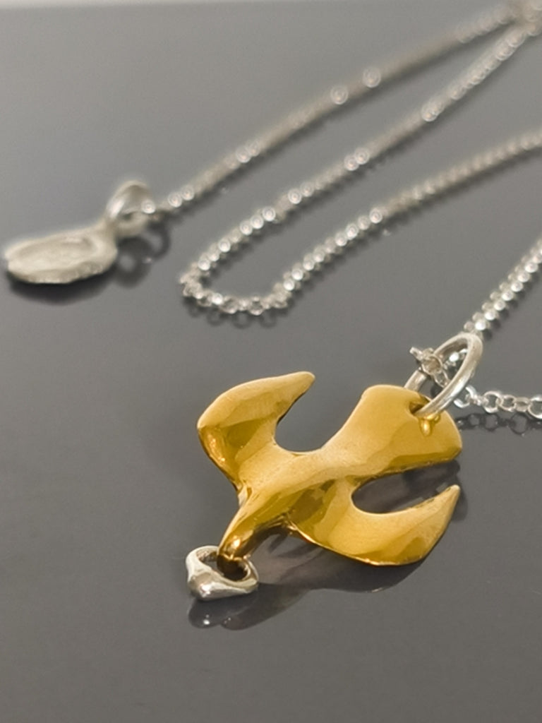 Gold Plated Silver Necklace "Flying"