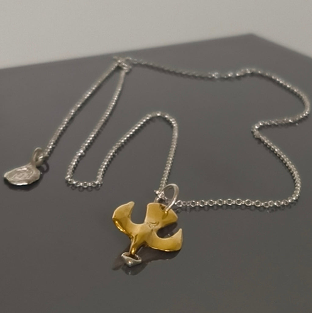 Gold Plated Silver Necklace "Flying"