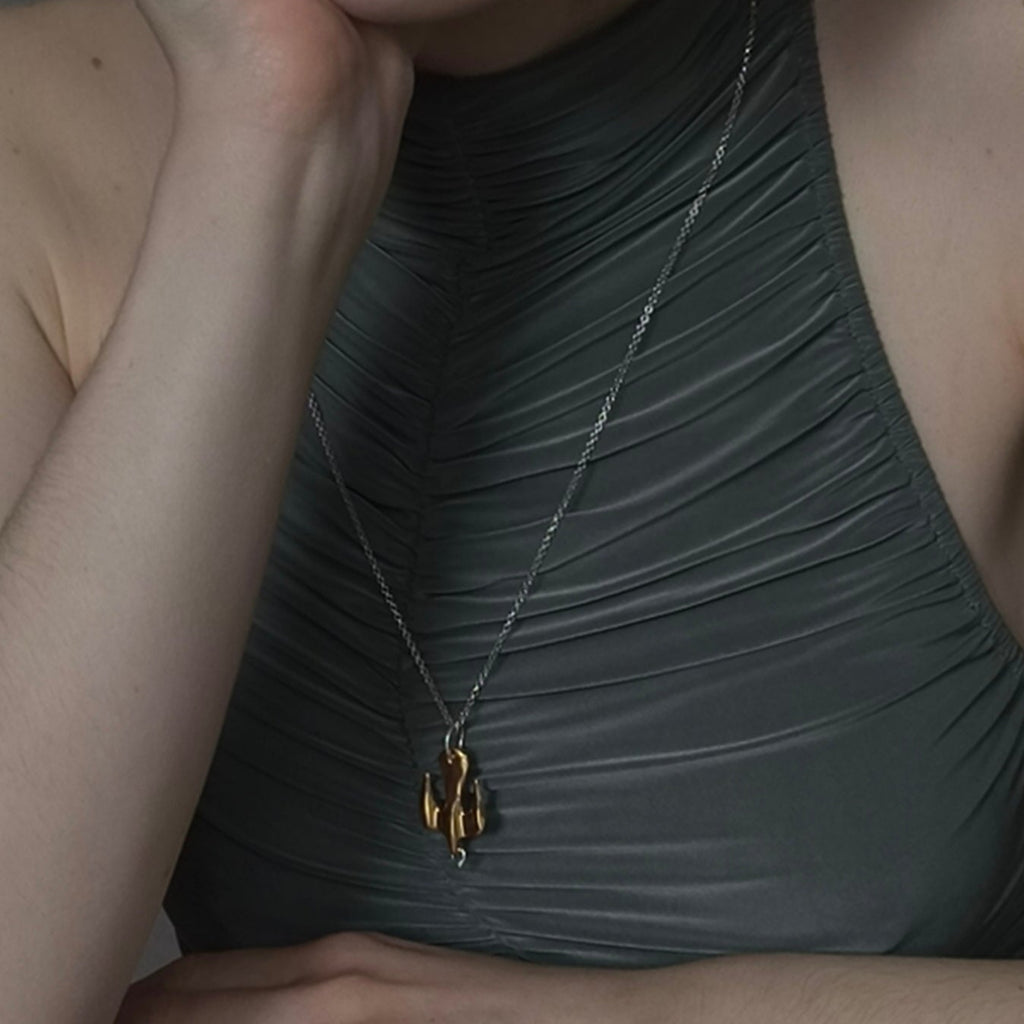 Gold Plated Silver Necklace "Flying"