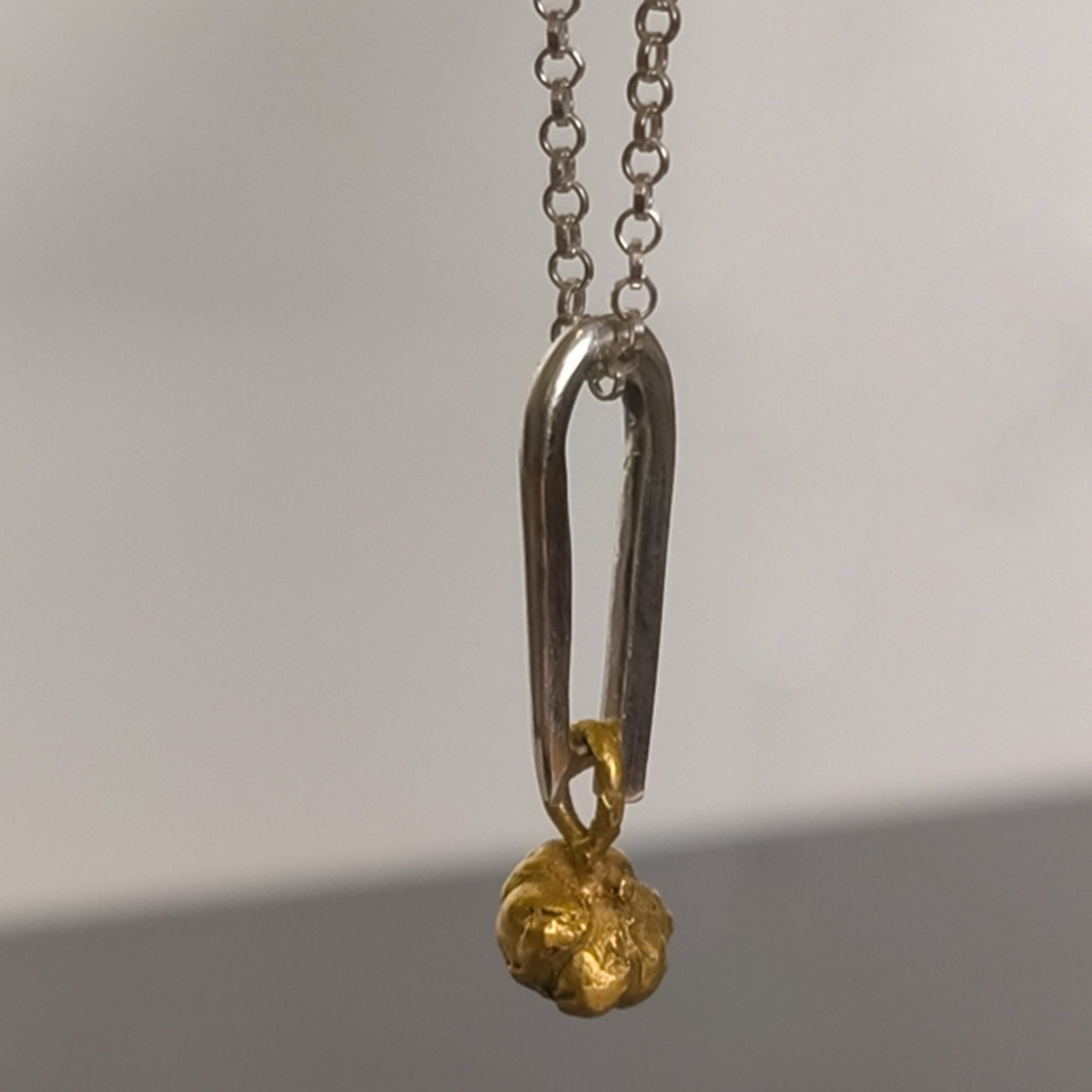 Gold Plated Silver Necklace "Mini Garlic"