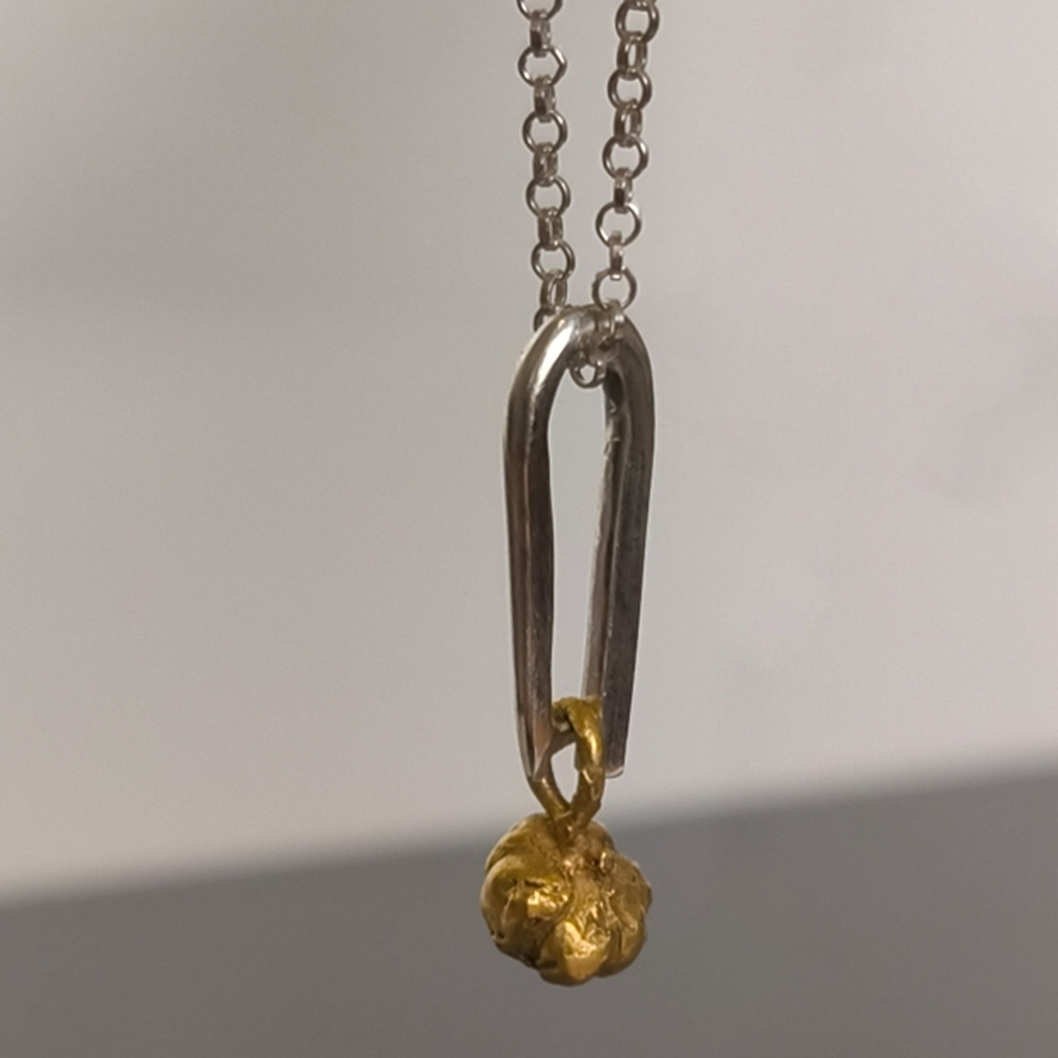 Gold Plated Silver Necklace "Mini Garlic"