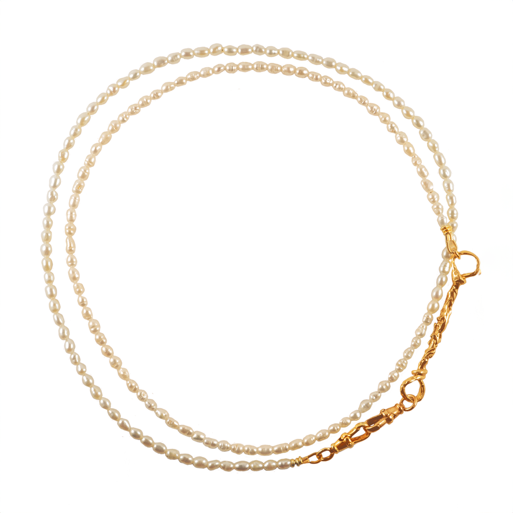 Gold Plated Pearl Necklace "New Winds"
