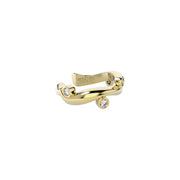 Yellow Gold Ear Cuff with Diamonds "Bare Souls. Sole-Thread"