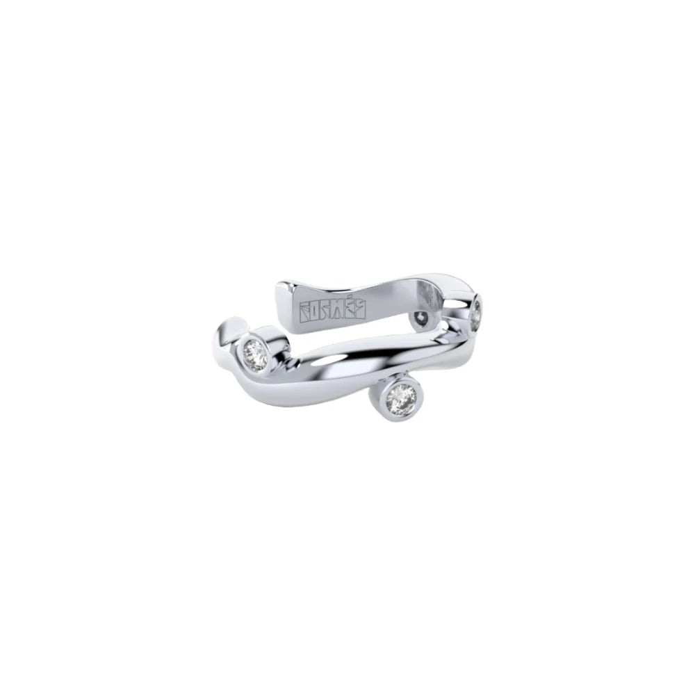 White Gold Ear Cuff with Diamonds "Bare Souls. Sole-Thread"