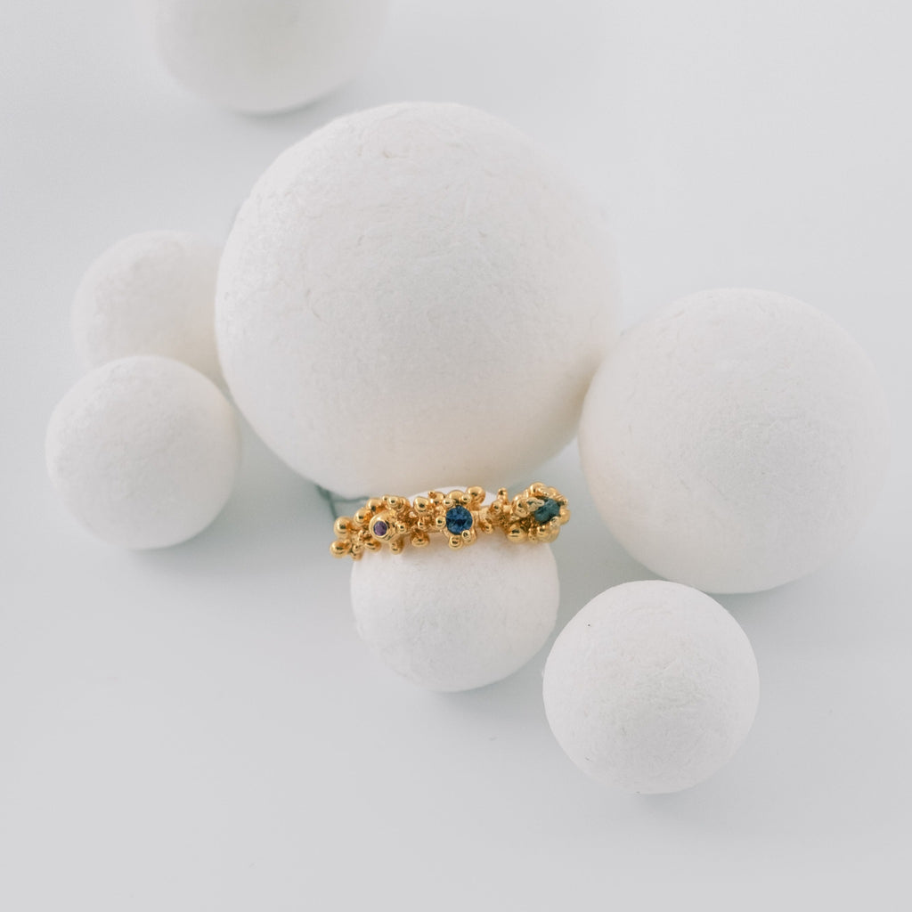 Gold Plated Silver Ring "Gold Precious Reef"