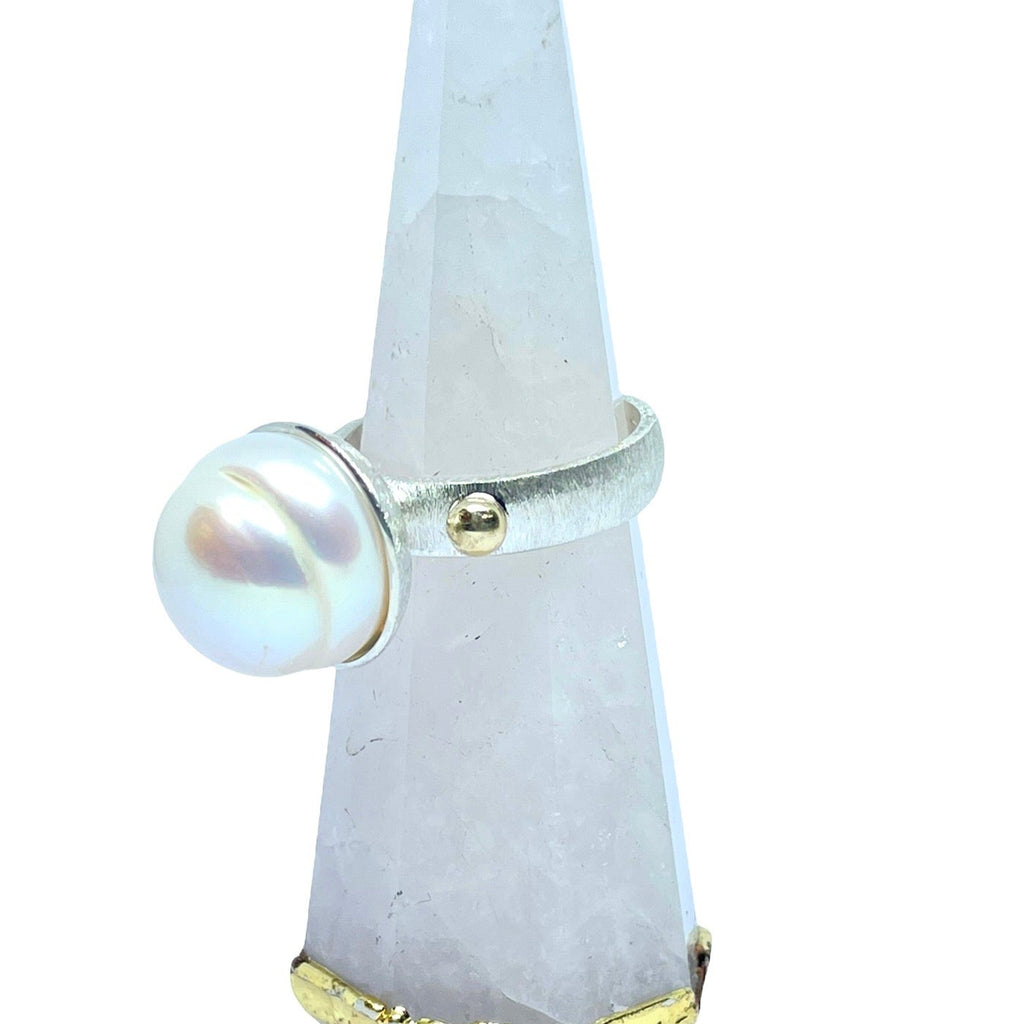 Silver & Pearl Ring "Imagination Cloud"