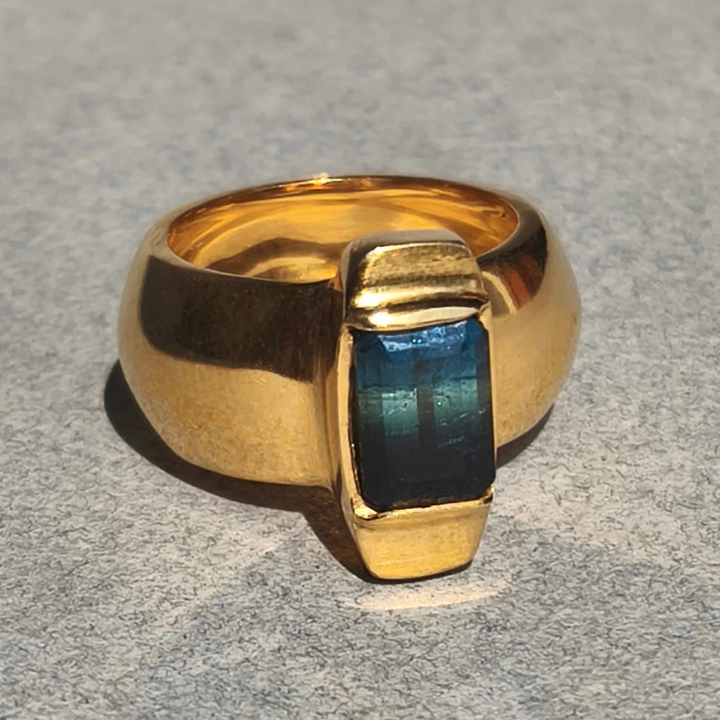 Gold Plated Silver Ring with Tourmaline "Giliai Gilyn Giliau"