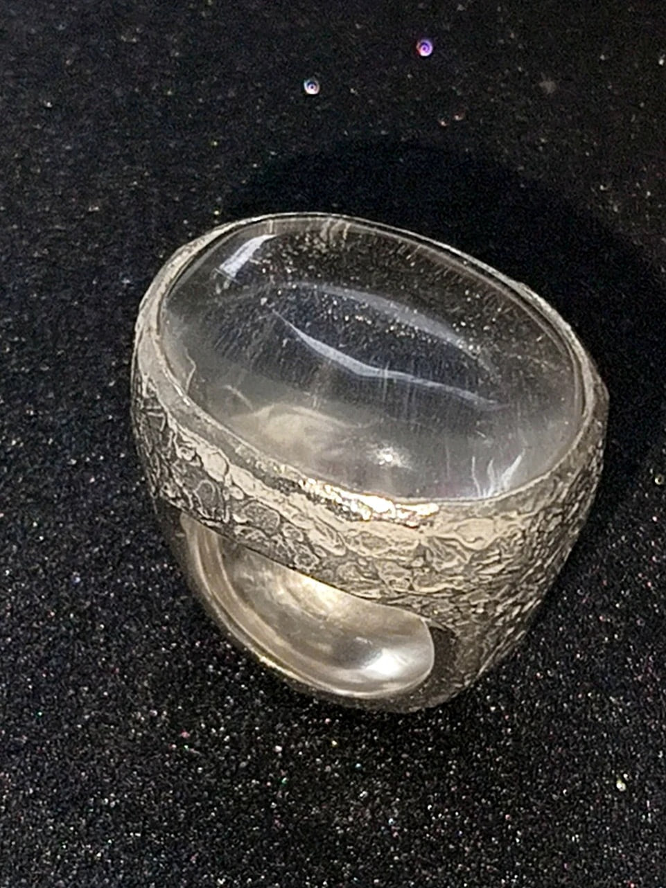 Silver Ring with Quartz "Starry Sky"