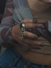 Silver Ring with Quartz "Starry Sky"