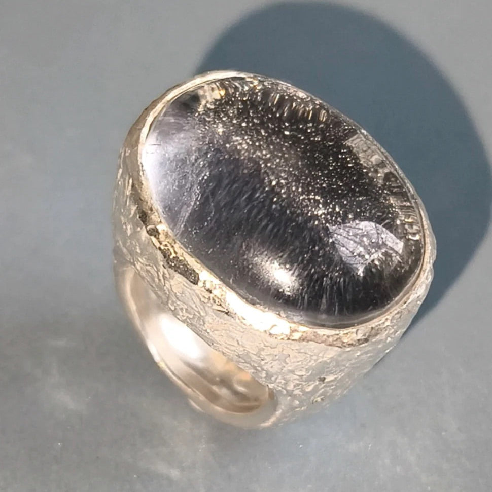 Silver Ring with Quartz "Starry Sky"