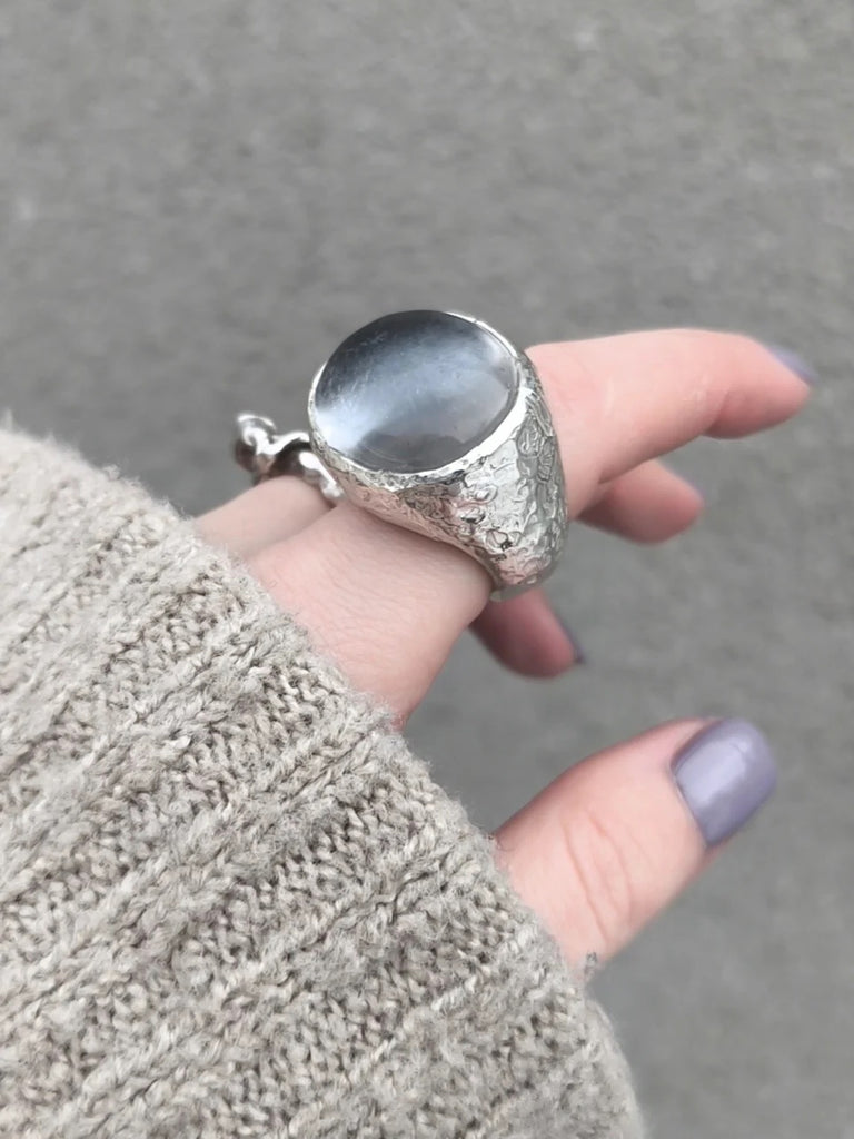 Silver Ring with Quartz "Starry Sky"