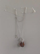 Silver Necklace with Amber "Source"