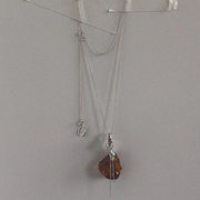 Silver Necklace with Amber "Source"