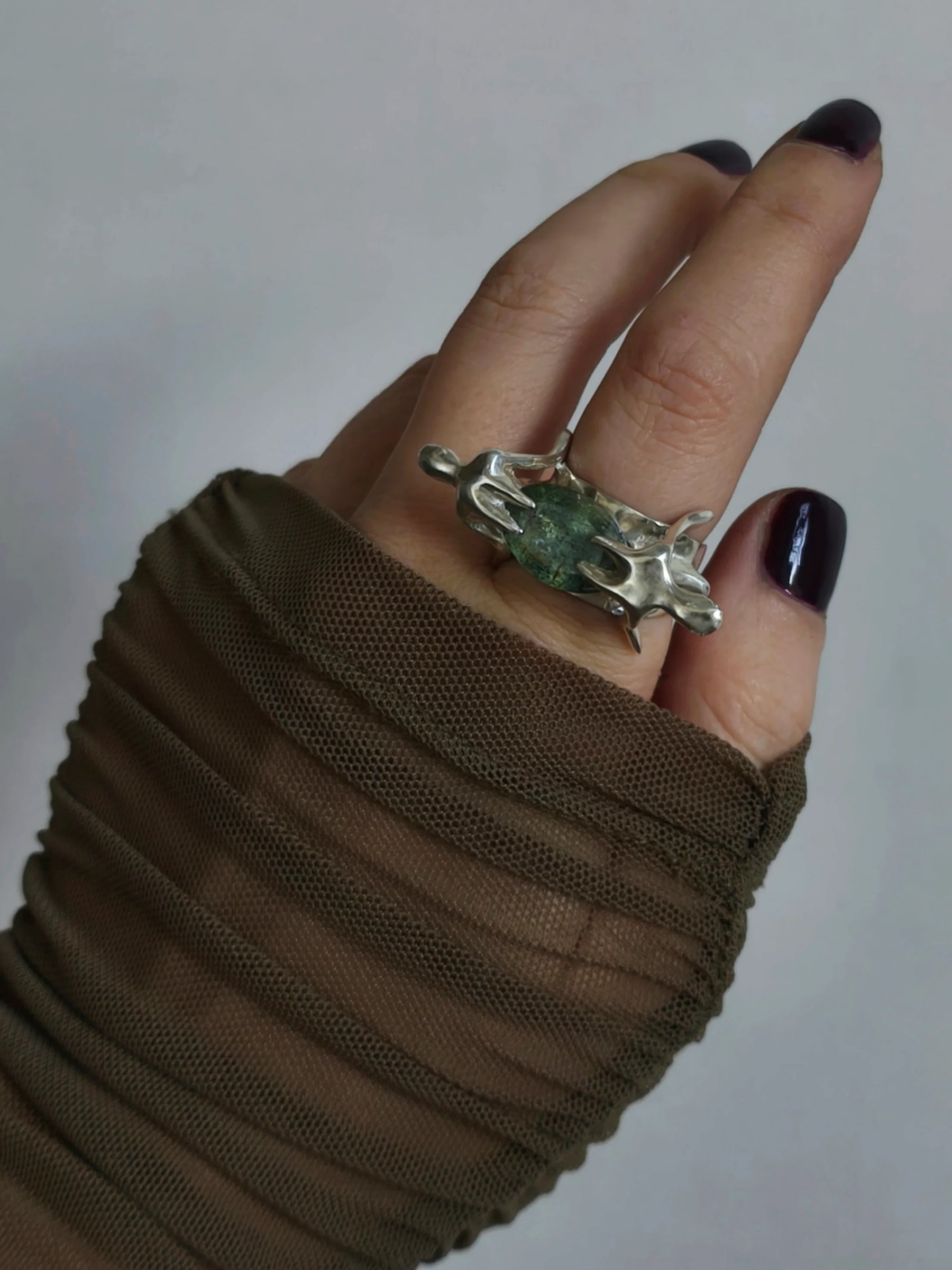Silver Ring with Aquamarine "El Mundo"