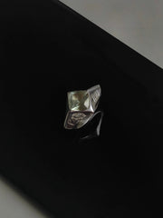 Silver Ring with Prasiolite "This Too Shall Pass"