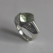 Silver Ring with Prasiolite "This Too Shall Pass"