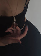Silver Necklace with Amber "Source"