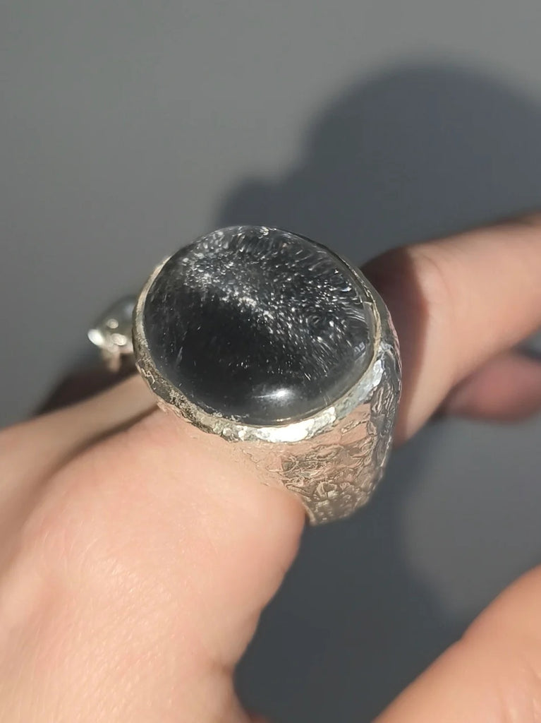 Silver Ring with Quartz "Starry Sky"